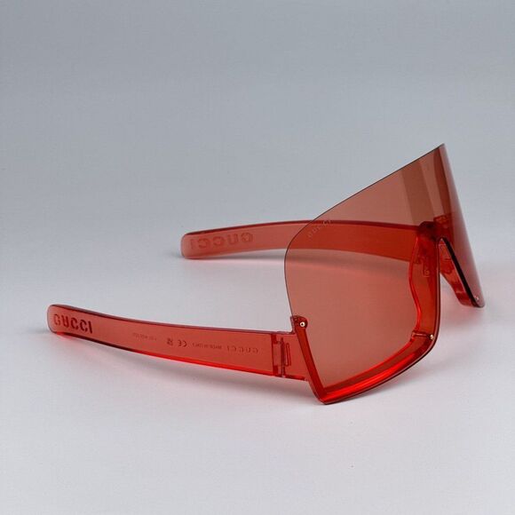 NEW Gucci GG1631S 001 Transparent Red Light Red Shield Unisex Sunglasses - Picture 6 of 12